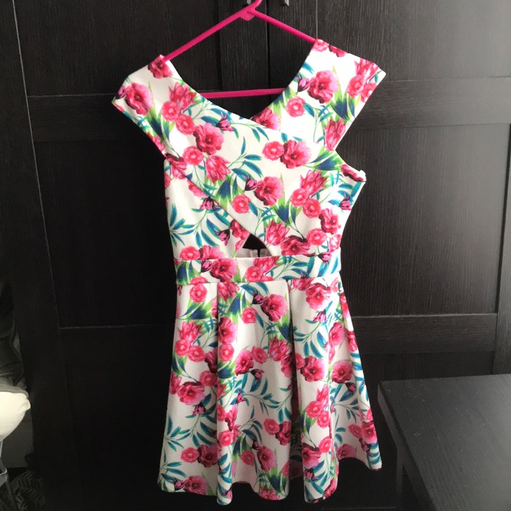 ModCloth Floral Cutout Dress